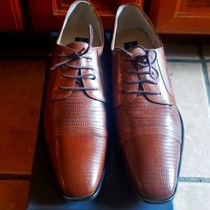 NWT GIORGIO BRUTINI "EXANTE" Oxford Tan Leather Shoes 14M